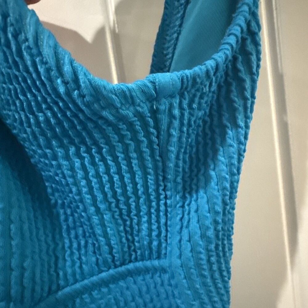 NWT Aerie One Piece Ring Cut Out Swimsuit- Teal -Size Large Long - Picture 5 of 5